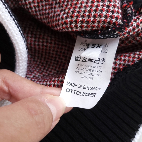 NWOT Ottolinger Patchwork Stripe Ribbed Knit Oversized Cardigan - Picture 5 of 8